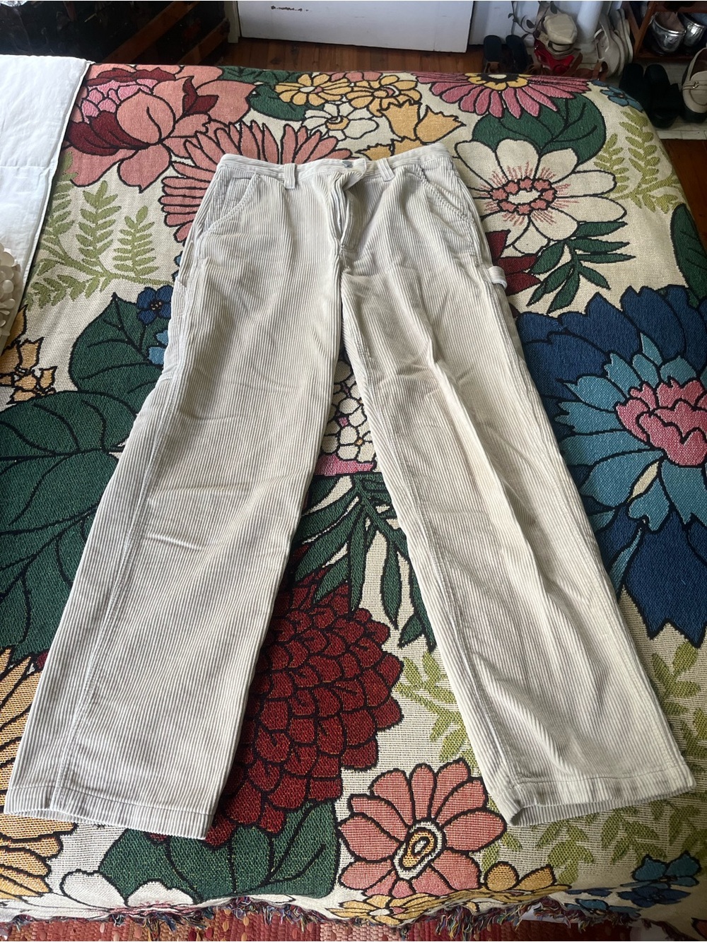 TNA women's Light Beige Corduroy Pants - Straight Leg